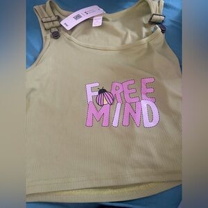 Olive Green 'Free Mind' Tank Top says L but is like small medium.